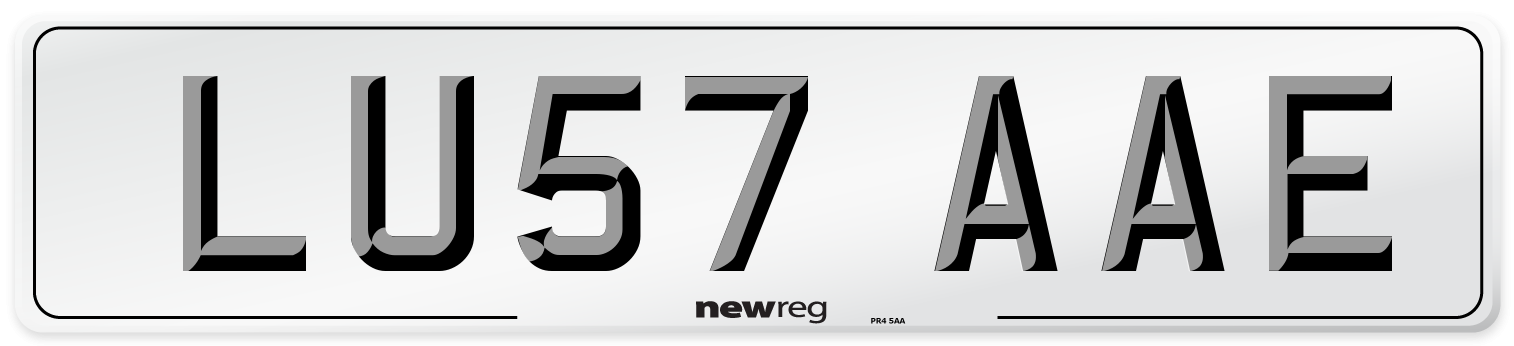 LU57 AAE Number Plate from New Reg